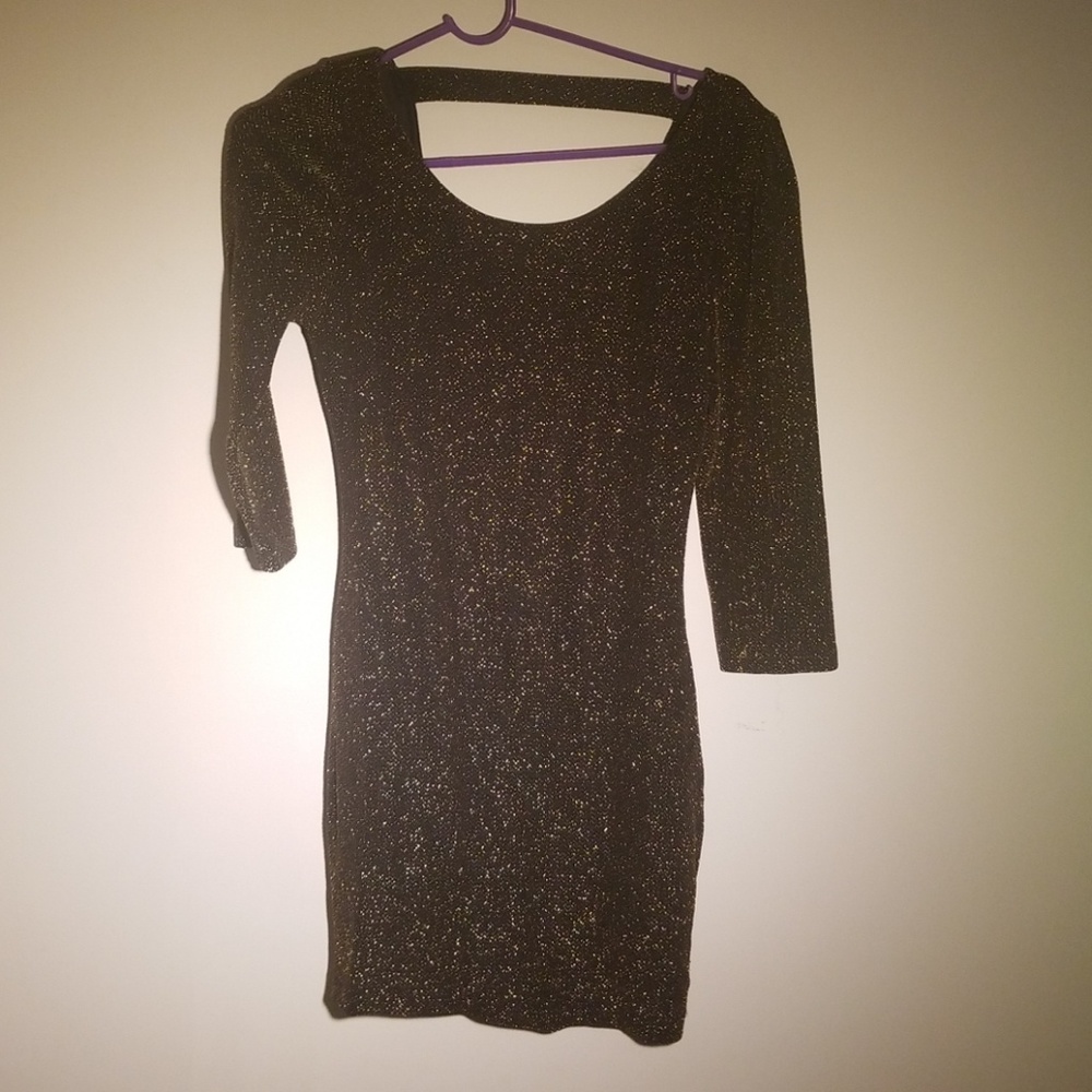 Gold glitter strechy dress